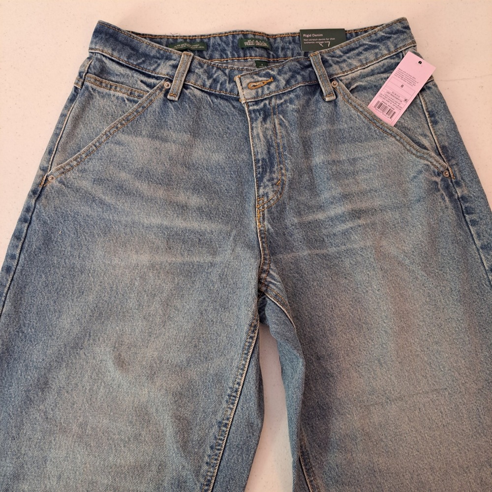 Wild Fable 90s Relaxed Straight Jeans Womens 8 Light Wash New Rigid 1033-224-B45